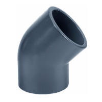 Dyka PVC alkūnė 45°; 12mm, 16mm, 20mm, 25mm, 32mm, 40mm, 50mm, 63mm