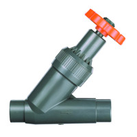 Dyka PVC sklendė kampinė; 16mm, 20mm, 25mm, 32mm, 40mm, 50mm, 63mm